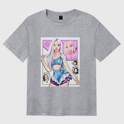 Футболка оверсайз женская Blackpink - Rose, цвет: меланж