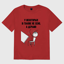 Женская футболка оверсайз В голове не сено