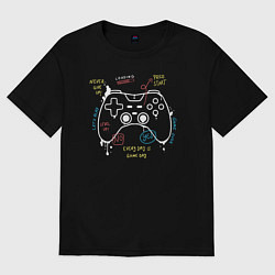 Футболка оверсайз женская Геймпад, цвет: черный