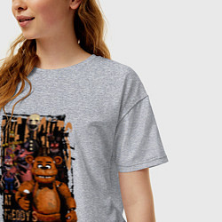 Футболка оверсайз женская Аниматроники из Five Nights at Freddys, цвет: меланж — фото 2
