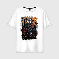 Женская футболка оверсайз Веном черный симбиот