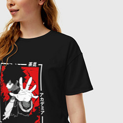 Футболка оверсайз женская Моя геройская академия - Даби, цвет: черный — фото 2