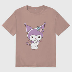 Женская футболка оверсайз Куроми с цветочками