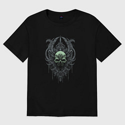 Женская футболка оверсайз Череп в орнаменте