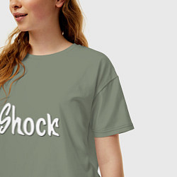 Футболка оверсайз женская Shock, цвет: авокадо — фото 2