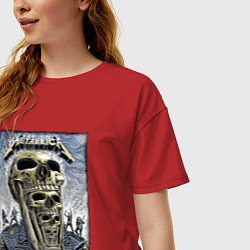 Футболка оверсайз женская Metallica - playbill, цвет: красный — фото 2