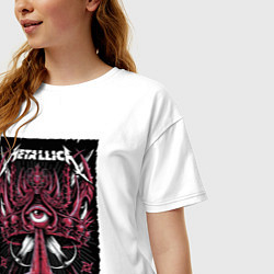 Футболка оверсайз женская Metallica - royal arena Denmark, цвет: белый — фото 2