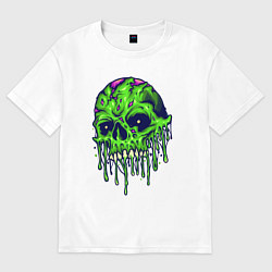 Женская футболка оверсайз Green skull