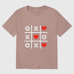 Женская футболка оверсайз Крестики нолики