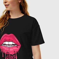 Футболка оверсайз женская I love you, цвет: черный — фото 2