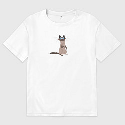 Футболка оверсайз женская Kitten, цвет: белый