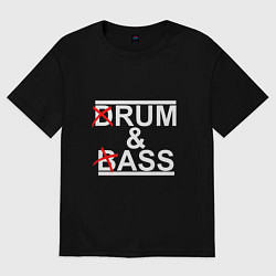 Футболка оверсайз женская Drum and bass black, цвет: черный