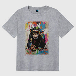Женская футболка оверсайз Monkey color