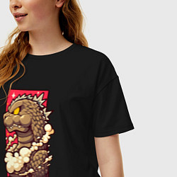 Футболка оверсайз женская Pink godzilla, цвет: черный — фото 2