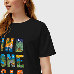 Футболка оверсайз женская Индонезия, цвет: черный — фото 2