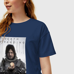 Футболка оверсайз женская Death Stranding - Norman Reedus, цвет: тёмно-синий — фото 2