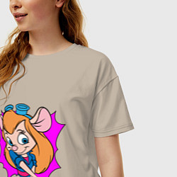 Футболка оверсайз женская Спасатели - Гаечка, цвет: миндальный — фото 2