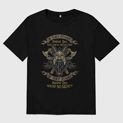 Женская футболка оверсайз Викинг с топорами и вороны