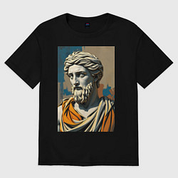 Женская футболка оверсайз Античная статуя в теплых тонах