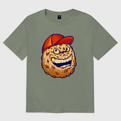 Футболка оверсайз женская Печенье в кепке, цвет: авокадо