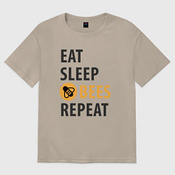 Женская футболка оверсайз Еда сон пчёлы