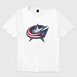 Женская футболка оверсайз Columbus blue jackets - hockey team - emblem