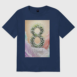 Женская футболка оверсайз Ландыши на 8 марта