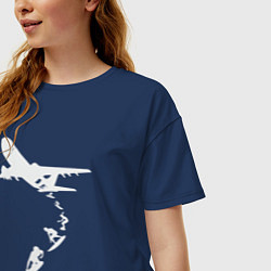 Футболка оверсайз женская Plane surfer, цвет: тёмно-синий — фото 2