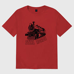 Женская футболка оверсайз Паровоз в перспективе