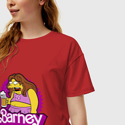 Футболка оверсайз женская Barney with beer, цвет: красный — фото 2