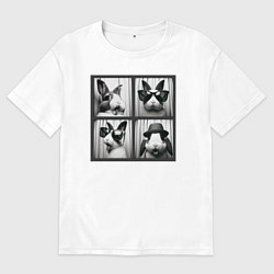 Женская футболка оверсайз Кролик в фотобудке