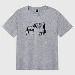 Футболка оверсайз женская Banksy zebra, цвет: меланж