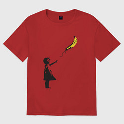 Женская футболка оверсайз Девочка и банан