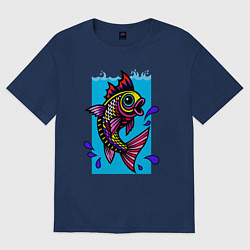 Женская футболка оверсайз Рыбка в воде