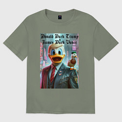 Женская футболка оверсайз Donald Duck Trump and James Duck Vance