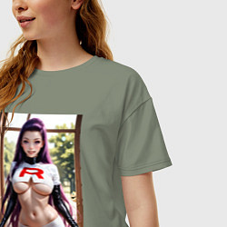 Футболка оверсайз женская Джесси Команда R, цвет: авокадо — фото 2