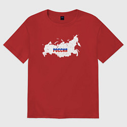 Женская футболка оверсайз Россия карта