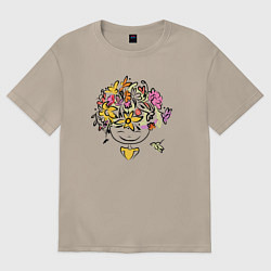 Женская футболка оверсайз Весенняя девчонка