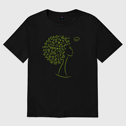 Женская футболка оверсайз Эко девчонка