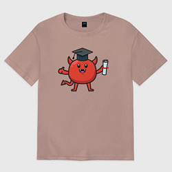 Женская футболка оверсайз Дьяволёнок выпускник