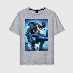Футболка оверсайз женская Слоняра киберспортсмен - киберпанк, цвет: меланж