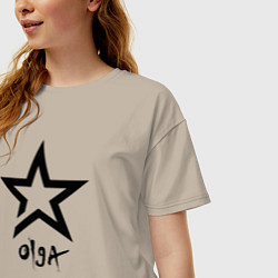 Футболка оверсайз женская Olga - star, цвет: миндальный — фото 2