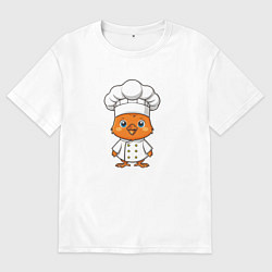 Футболка оверсайз женская Цыплёнок повар, цвет: белый