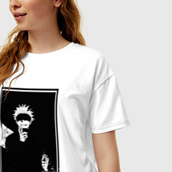 Футболка оверсайз женская Сатору годжо манга, цвет: белый — фото 2