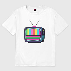 Женская футболка оверсайз Старый телевизор