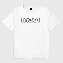 Футболка оверсайз женская Inzoi белый логотип, цвет: белый