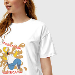 Футболка оверсайз женская Симпсоны не ждите чуда, цвет: белый — фото 2