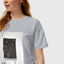 Футболка оверсайз женская Пить чай, цвет: меланж — фото 2