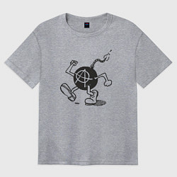 Женская футболка оверсайз Bomb anarchy