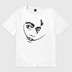 Футболка оверсайз женская Известный силуэт Сальвадора Дали, цвет: белый